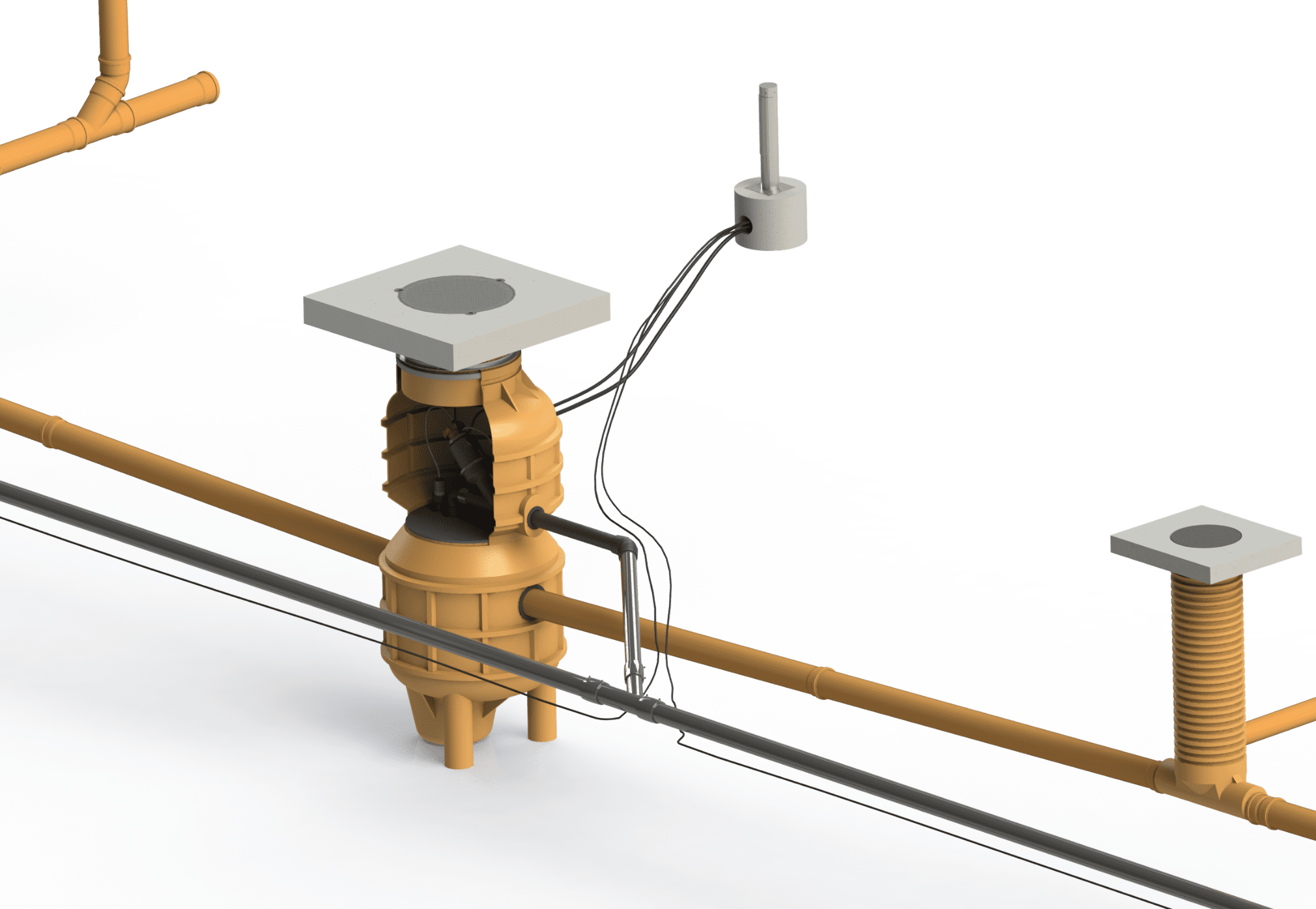 VALVacuum by Valrom oferă un sistem complet pentru gestionarea apelor uzate prin tehnologia vacuum. Include cămine, fitinguri, pompe, rezervoare și vane specializate, asigurând transport rapid și eficient în aplicații municipale, industriale și comerciale