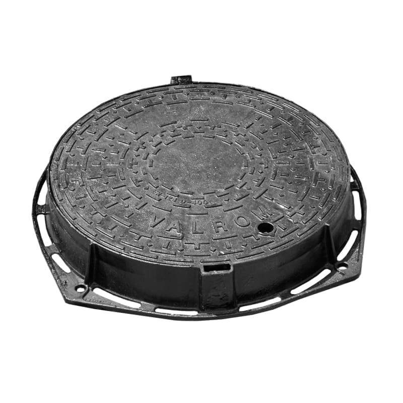 VALPlast Cast Iron Cover + Frame, D400, Clear Opening D.550, Hinged