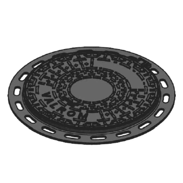 VALPlast CAST IRON COVER+FRAME B125 CLEAR OPENING D.600 LOCKABLE