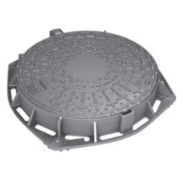 VALPlast CAST IRON COVER + FRAME C250 CLEAR OPENING Ø600, LOCKABLE