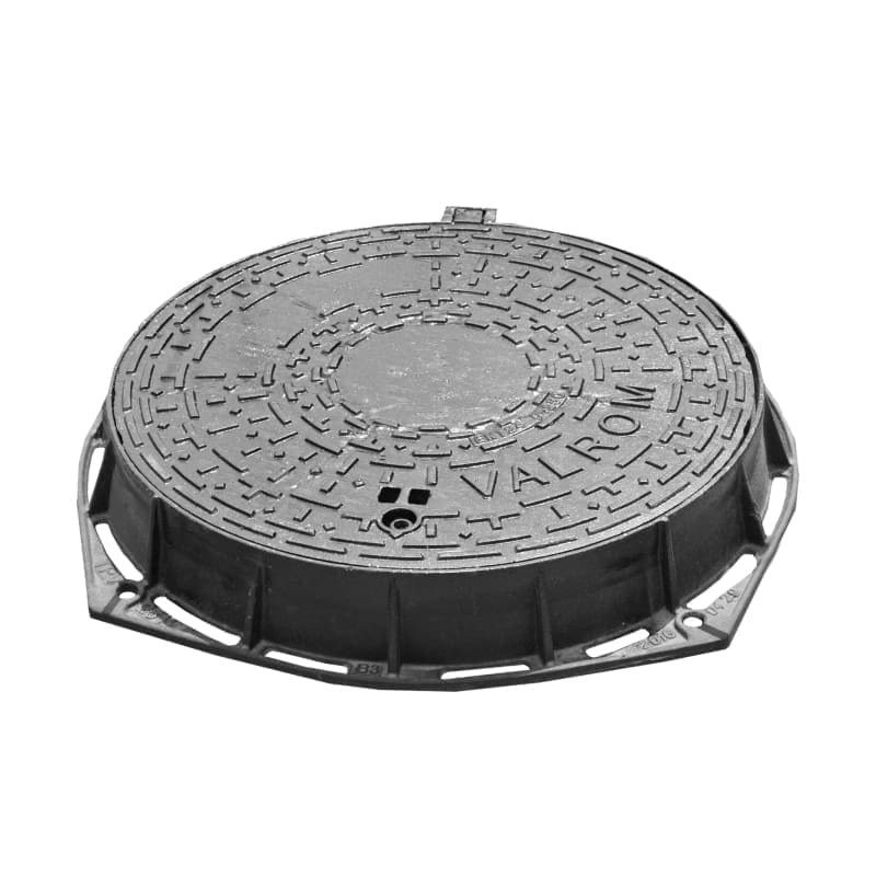VALPlast Cast Iron Manhole Cover and Frame, D400 Load Class, Clear Opening D.600, INCZ.