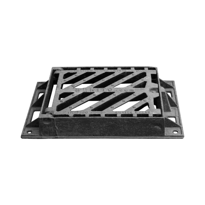 GRATE/GEIGER+FRAME VALPlast CAST IRON C250 CLEAR OPENING 379x310 LOCKED