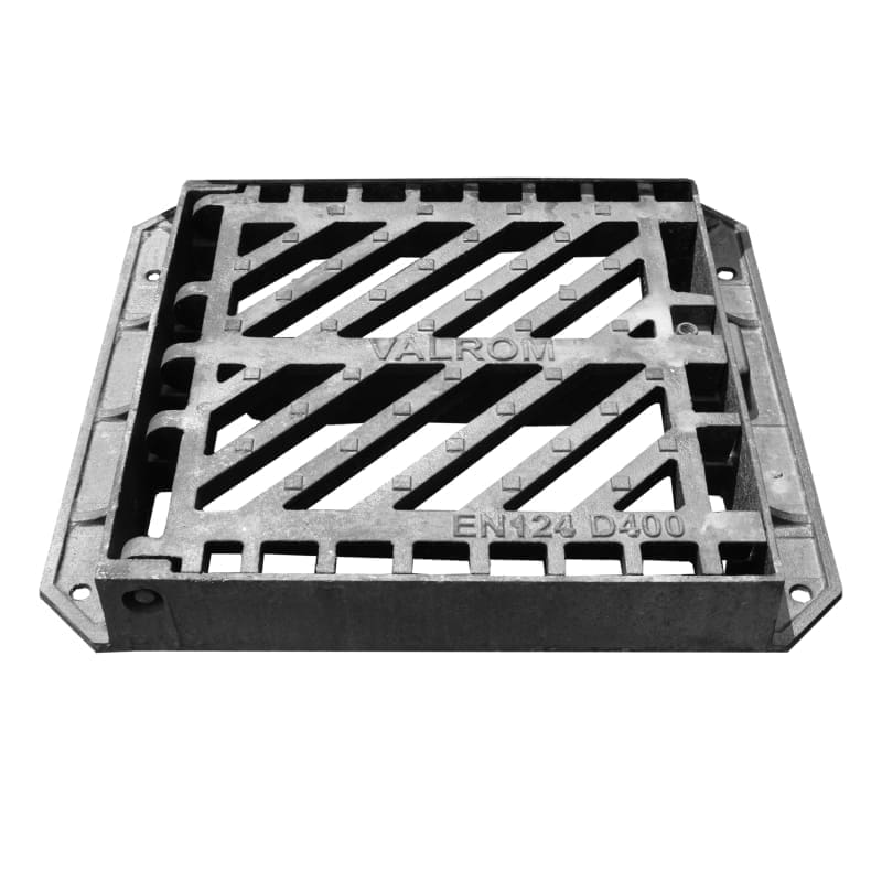 CAST IRON GRATE/GEIGER + FRAME VALPlast D400 CLEAR OPENING 420x420
