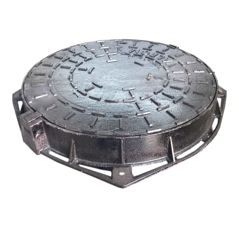 VALPlast cast iron cover + frame D400, clear opening 600, frame 790, hinged