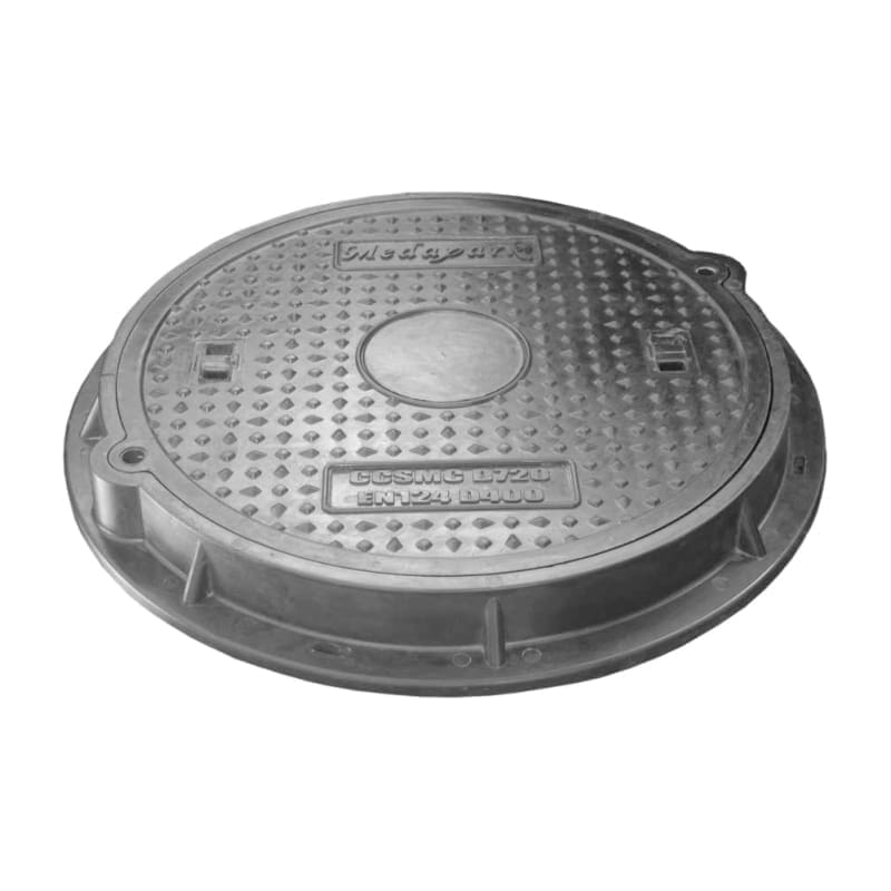 VALPlast COMPOSITE COVER+FRAME B125 CLEAR OPENING D.600 HINGE CLOSURE