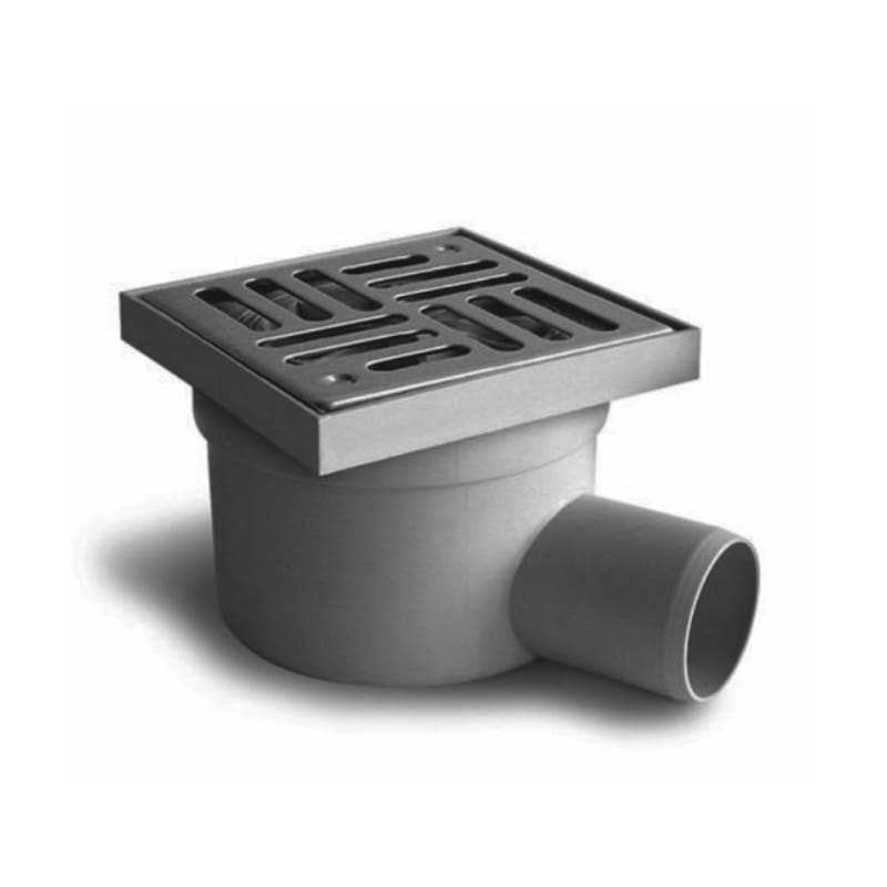 VALEasy TERRACE DRAIN, PP/INOX GRATE 100x100, OUTLET Ø 40