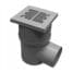 VALEasy PP FLOOR DRAIN 150x150 PLASTIC GRATE WITH ADJ. HEIGHT 150/250mm HORIZONTAL OUTLET D.110