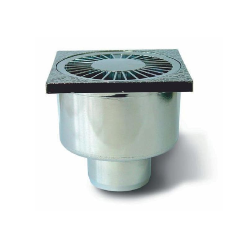 VALEasy CHROME-PLATED ABS FLOOR DRAIN 100x100 VERTICAL OUTLET D. 50