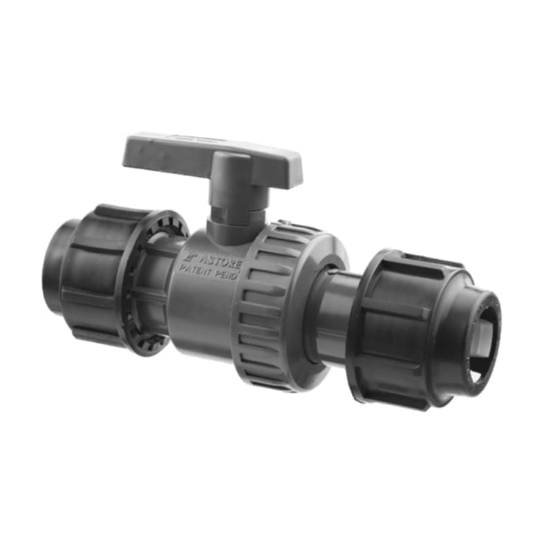 VALAgrio PVC Ball Valve, D. 32, Socket x Socket, PN16
