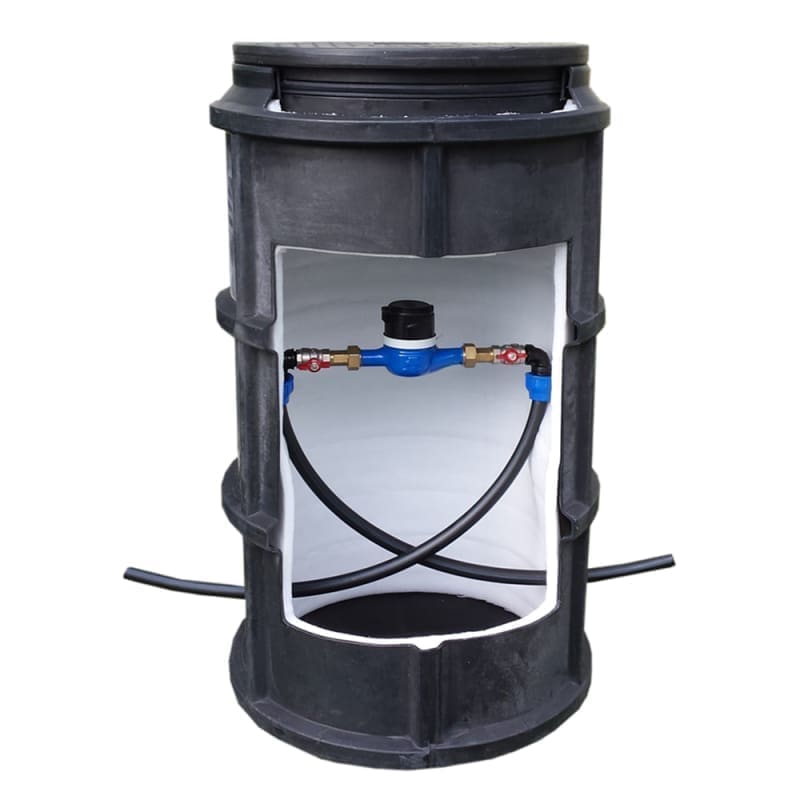 ECO VALWater insulated water meter pit D.550 H=1500 3/4" installation DN 20 meter lid