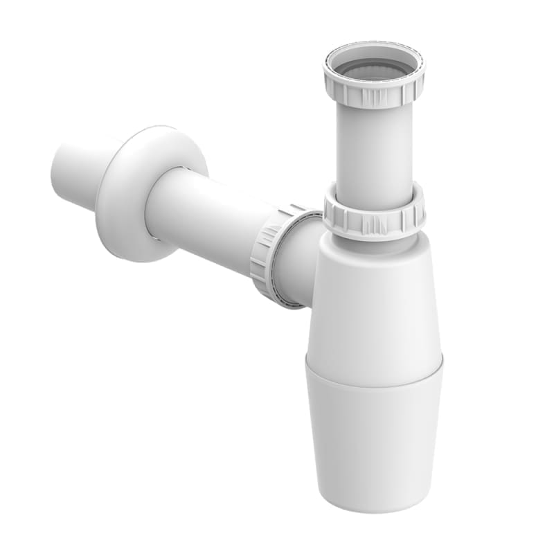 WHITE PP "GERMAN"-TYPE KITCHEN SINK TRAP VALEasy D.40-1"1/2"