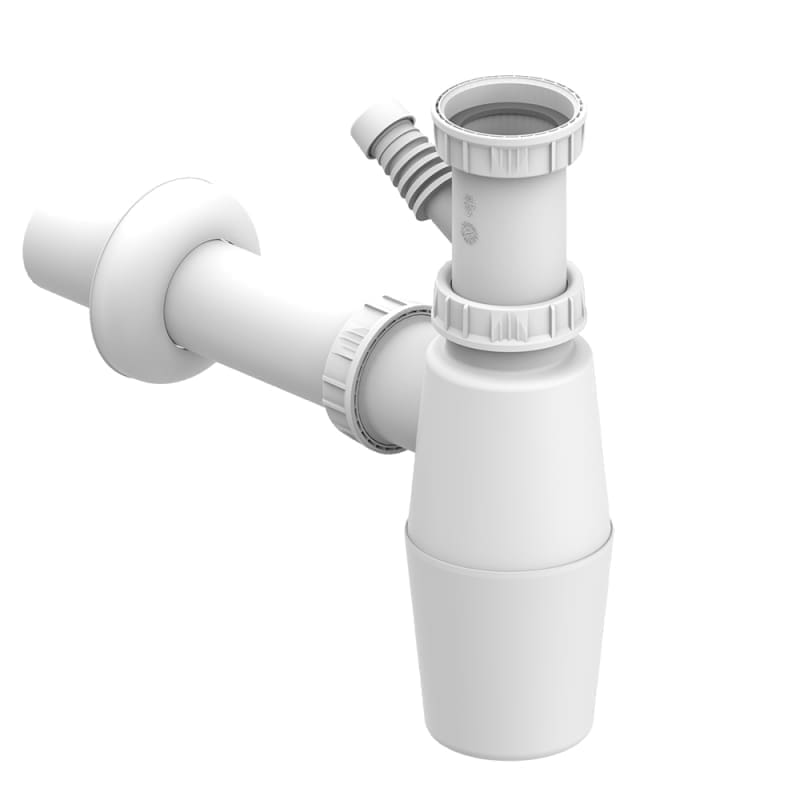 WHITE PP SINK DRAIN TRAP "GERMAN" TYPE KITCHEN SINK VALEasy D.40-1"1/2 WASHING MACHINE CONNECTOR