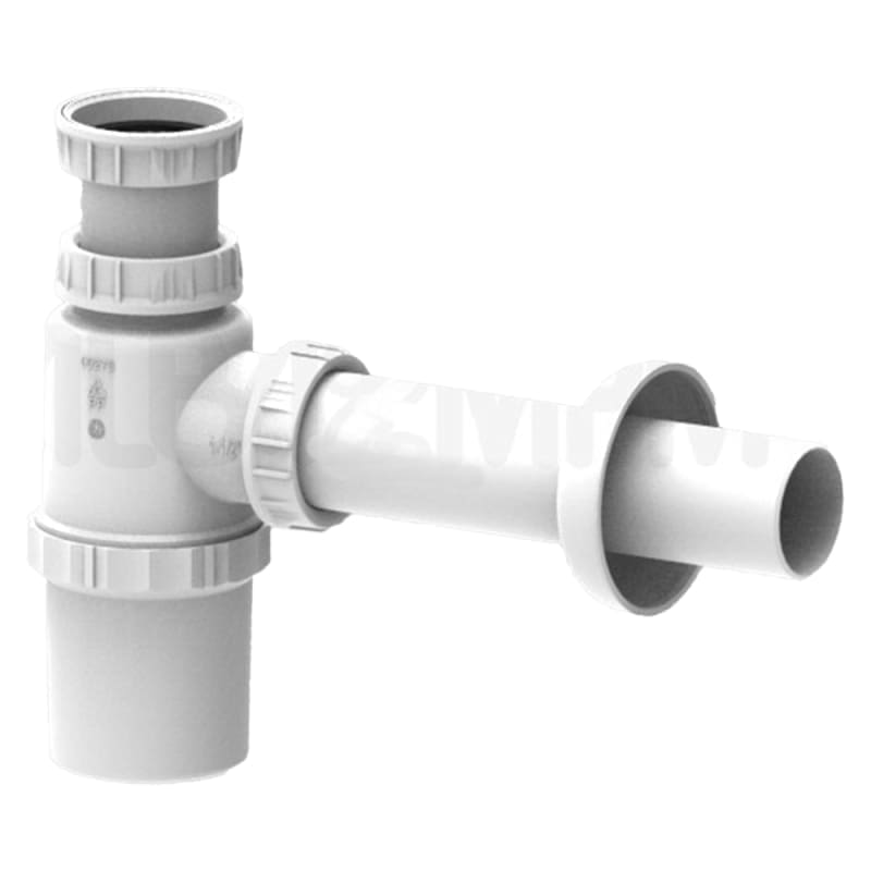 VALEasy White PP Bottle P-Trap for Kitchen Sink, DN 32 - 1 1/4"