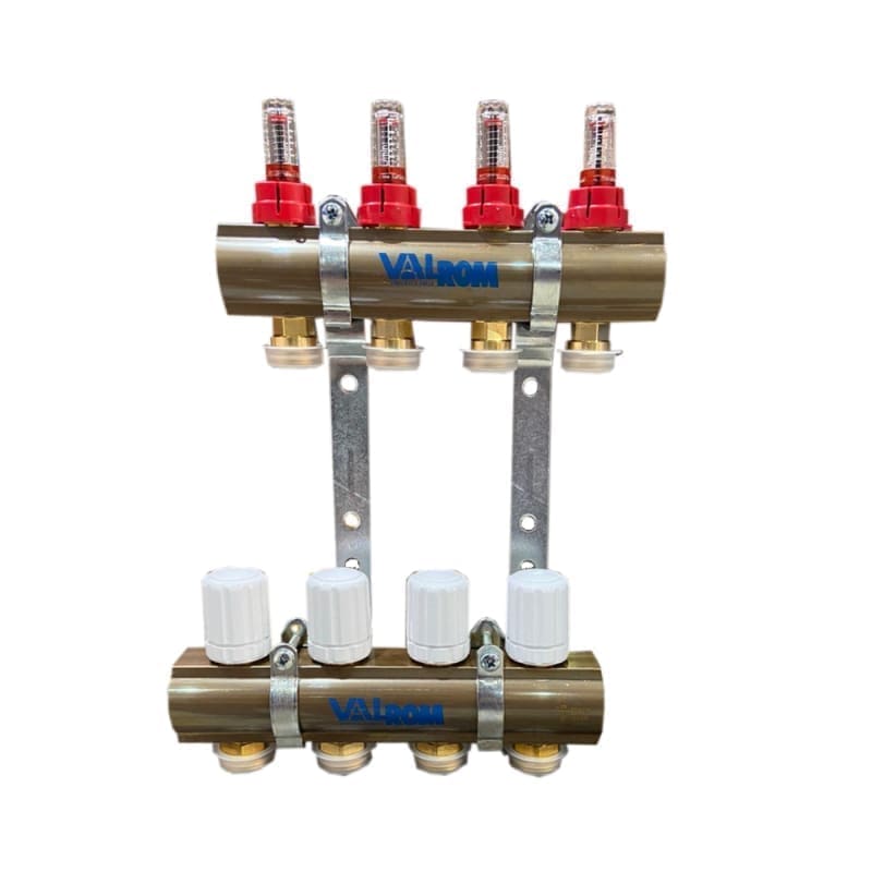 DISTRIBUTION/MANIFOLD KIT VALThermio EUROCON WITH FLOW METERS 4 CIRCUITS 1"
