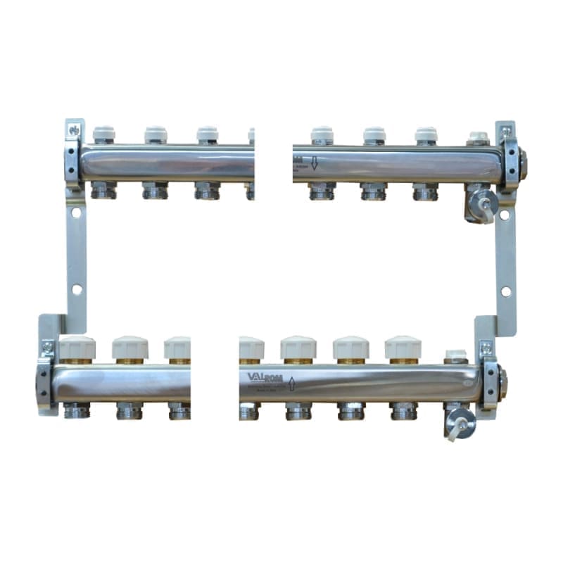VALThermio EUROCON Stainless Steel Manifold Kit with Valves, 9 Circuits, 1"