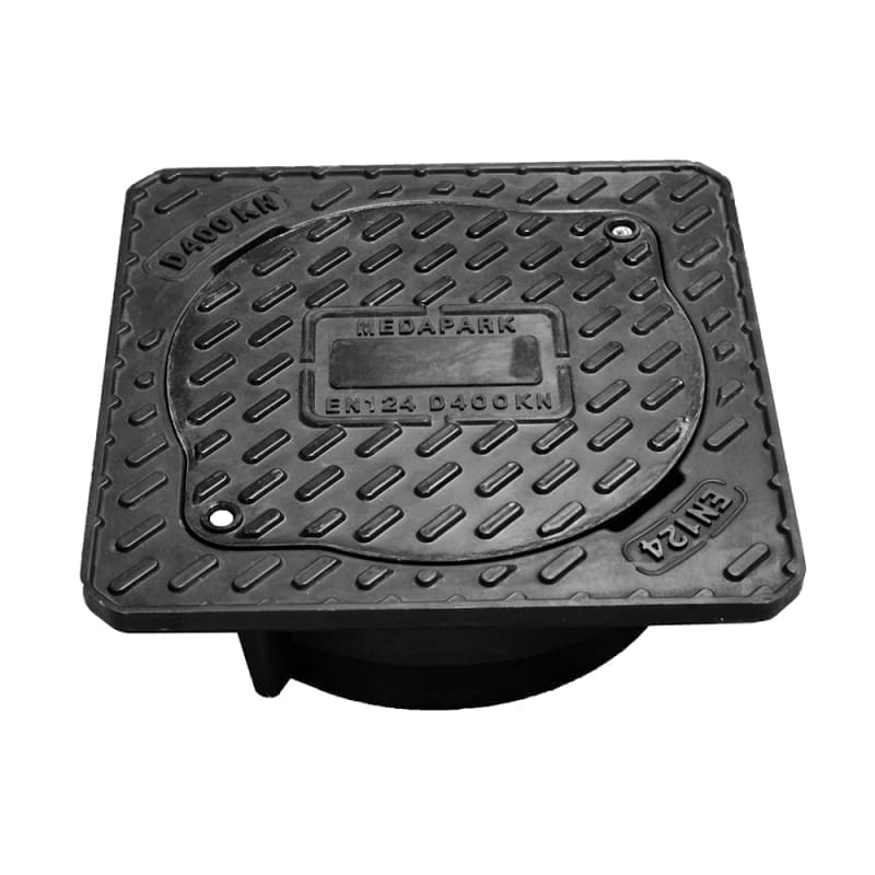 VALPlast Composite Cover and Frame, D400, Clear Opening Ø274 mm, for Telescopic Pipe