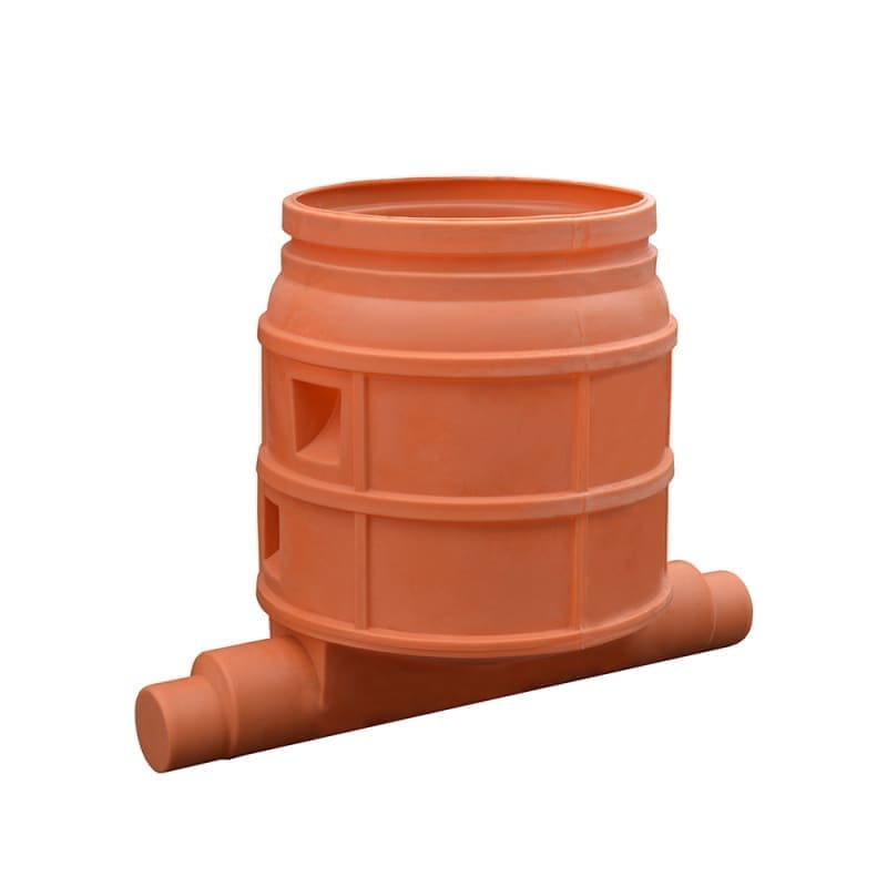 PE INSPECTION CHAMBER VALPlast D.800 180° 1IN/1OUT 200/160 H1.0M